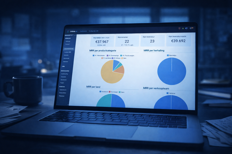 Odoo dashboard op laptop